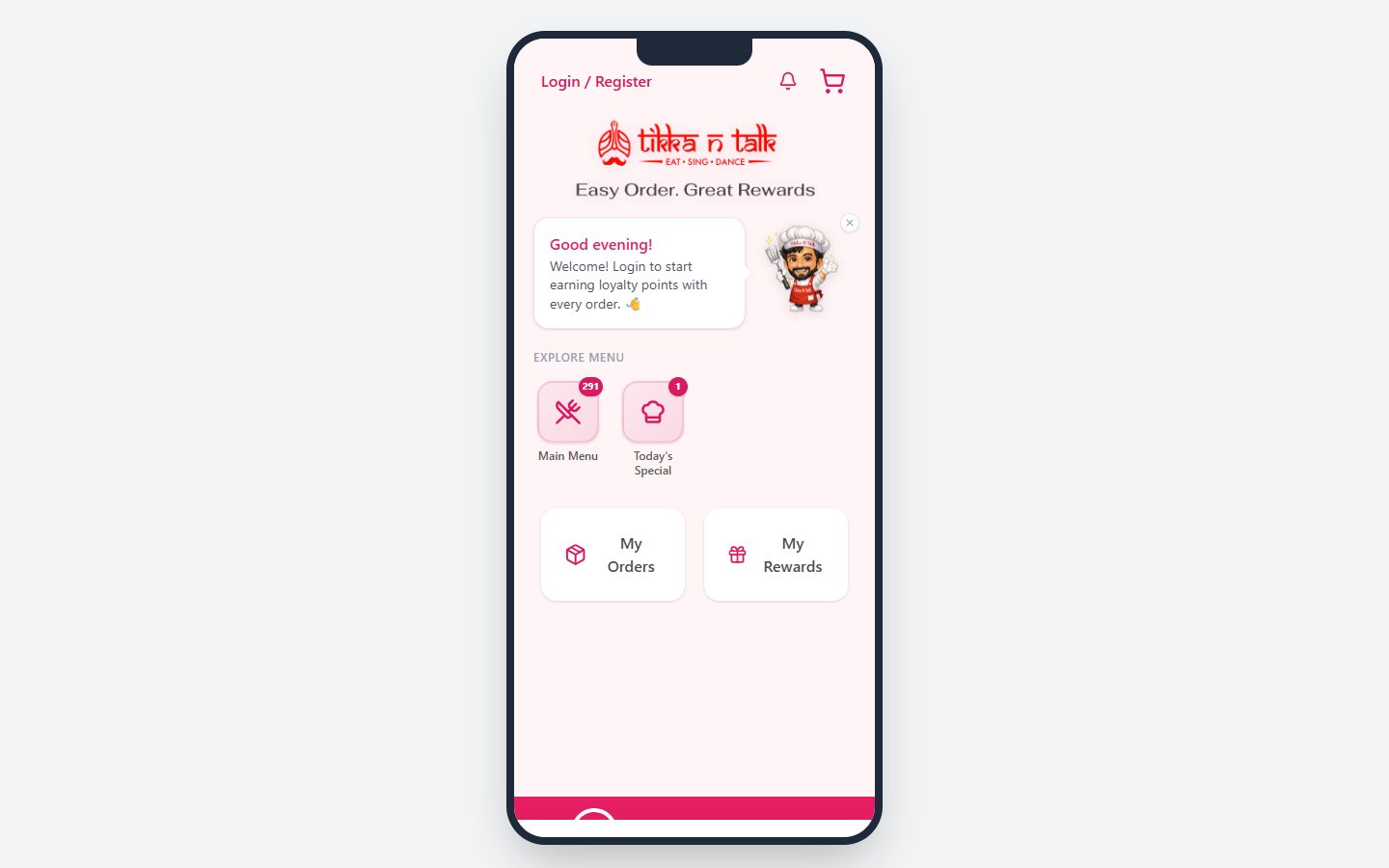 Tikka N Talk: A restaurant's own website and ordering app